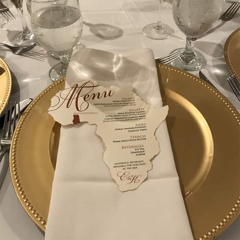 Menu layout and laser cut Shape Designed by MS Design Graphics.